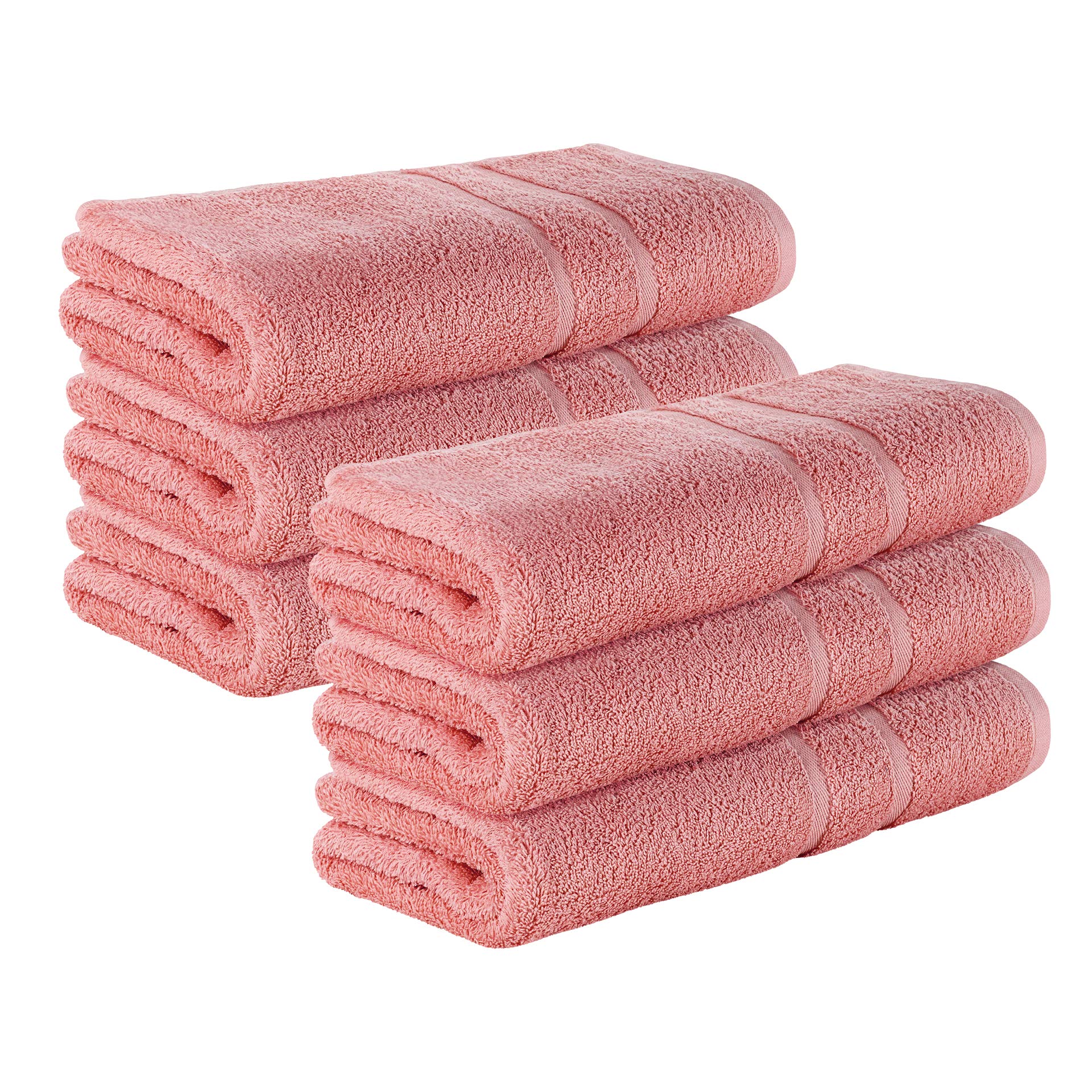 6 Stück Premium Frottee Duschtücher 70x140 cm in lachs von StickandShine in 500g/m² aus 100% Baumwolle