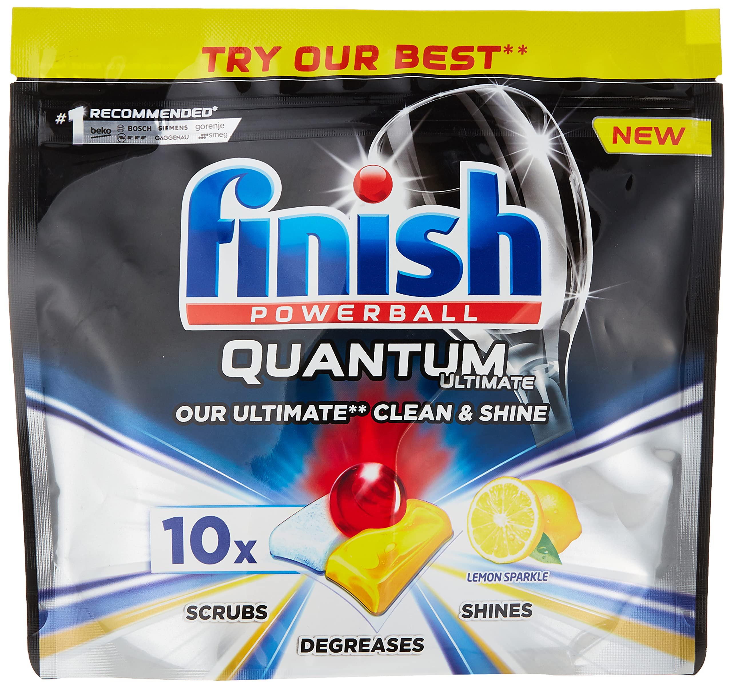 Buy Finish Quantum Ultimate Dishwasher Tablets, Lemon, 10 Tabs Online
