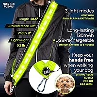 Vista 3 de Chaleco de seguridad con luces LED recargables NordicFlows – Banda reflectante e iluminada para paseos nocturnos, correr y pasear al perro
