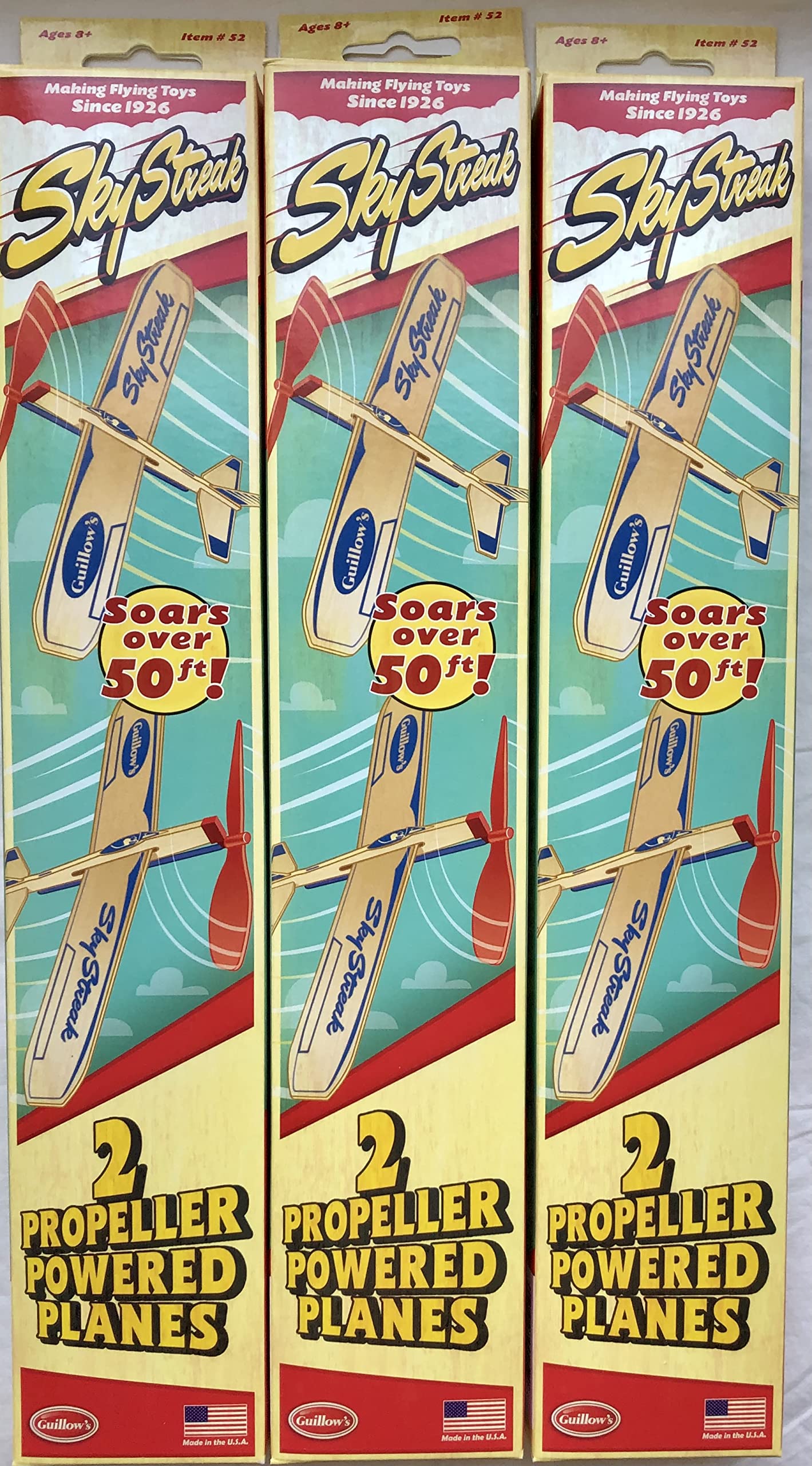 Guillow's Three 52 Sky Streak Twin Packs (6 Planes Total)