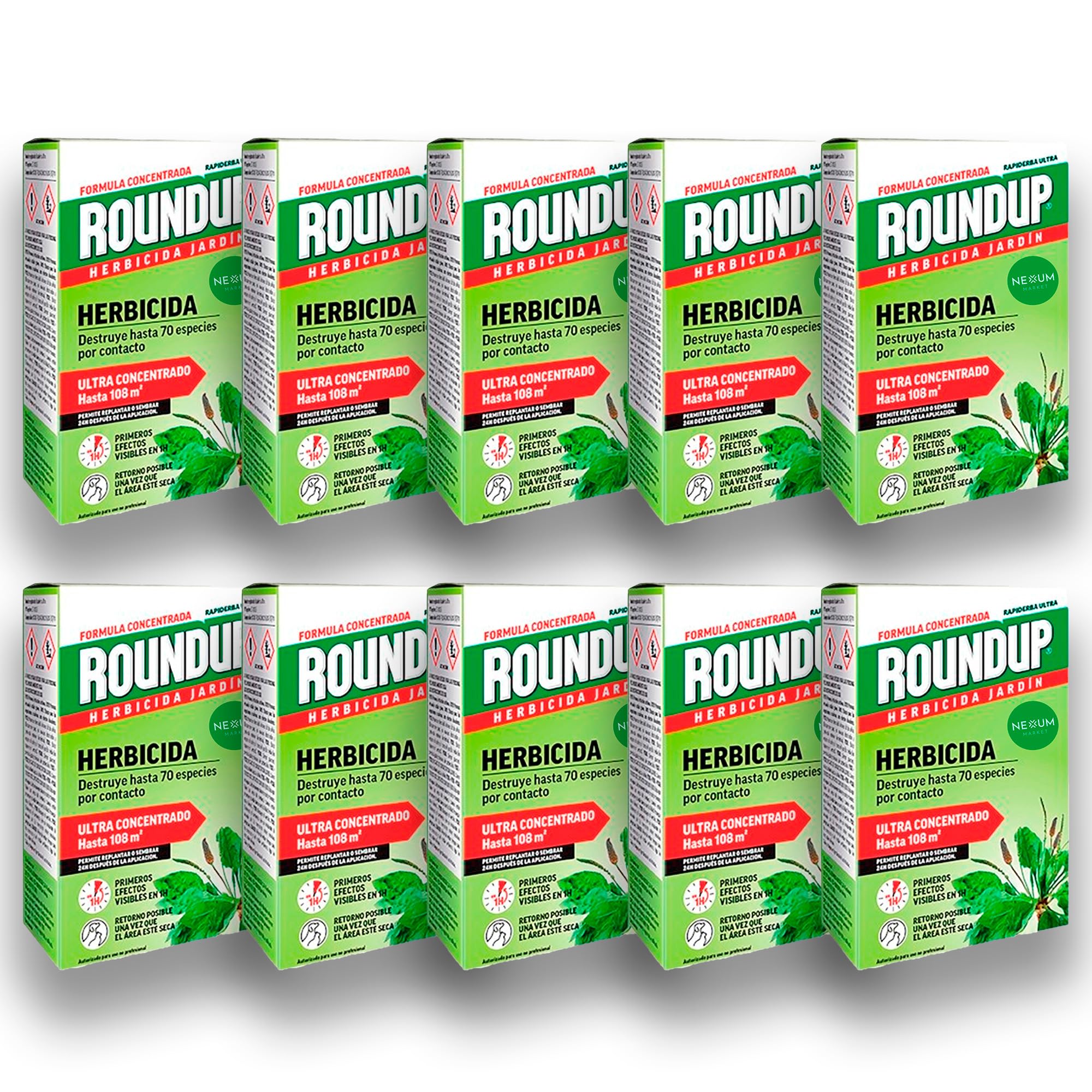 ROUNDUP Herbicida para todo tipo de malas hierbas cubre hasta 108 m2 | 250ml para 5 litros de Agua | Formula Concentrada | Efectos en 1 hora | Elimina hasta 70 especies de hierbas/musgo | Nexum Market — view 9