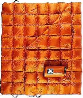 Horizon Hound GR-20 Down Camping Blanket - Outdoor Travel Quilt, Orange | Insulated, Lightweight & Warm Gear for Sleep, Camping, Stadium, Hiking & Festivals | Water Resistant, Packable & Compact