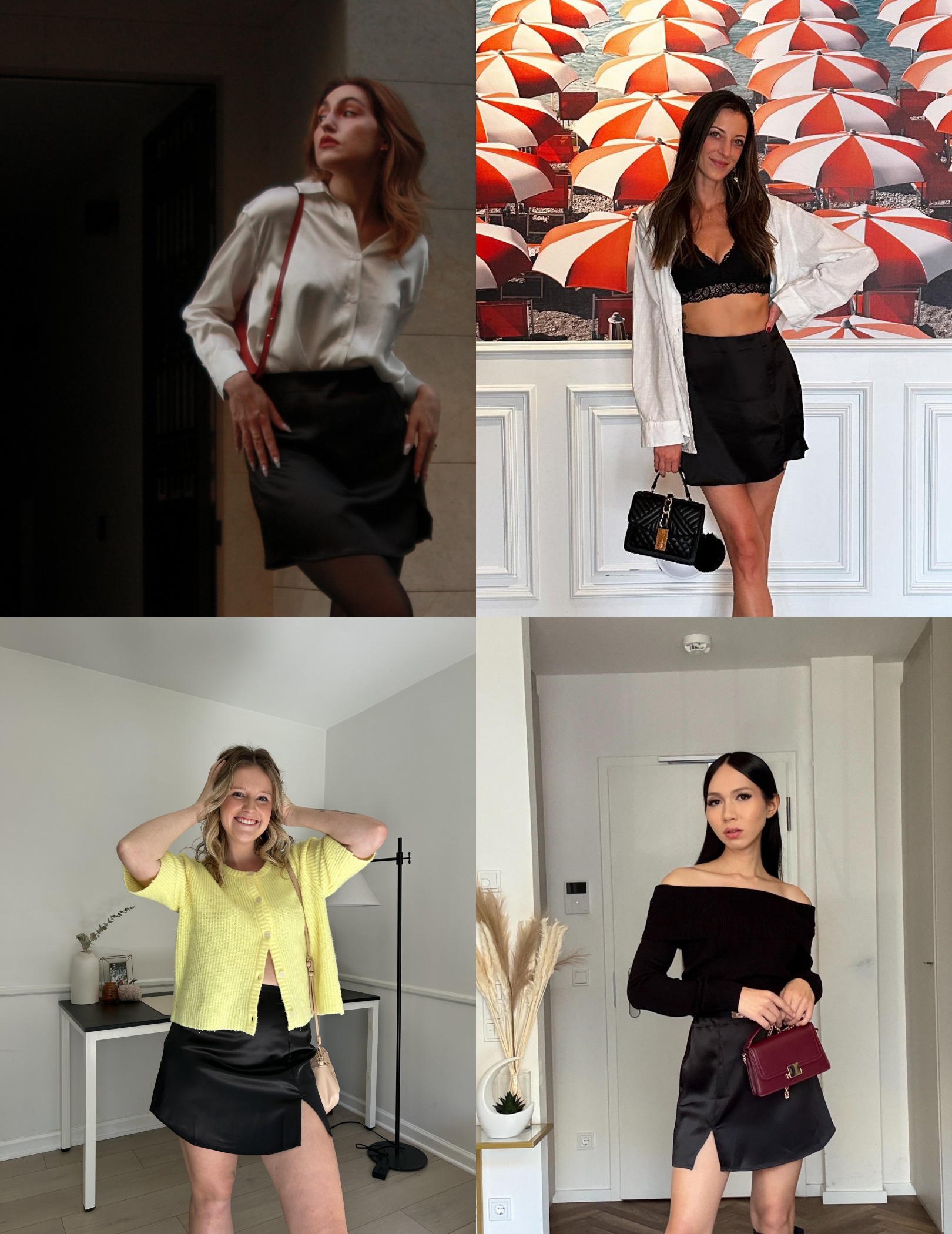 Amazon.com: Zeagoo Womens Satin Skirt High Waist Split Slit Mini