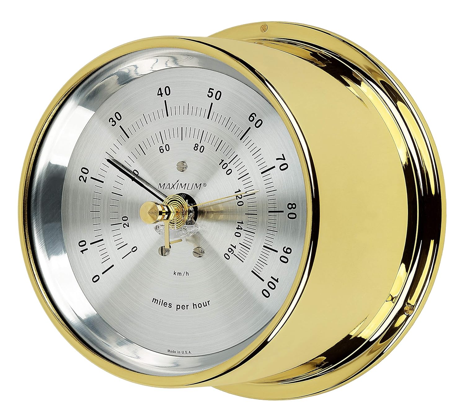 Maximum Vigilant Wind Speed Instrument - Brass Case, Black Dial