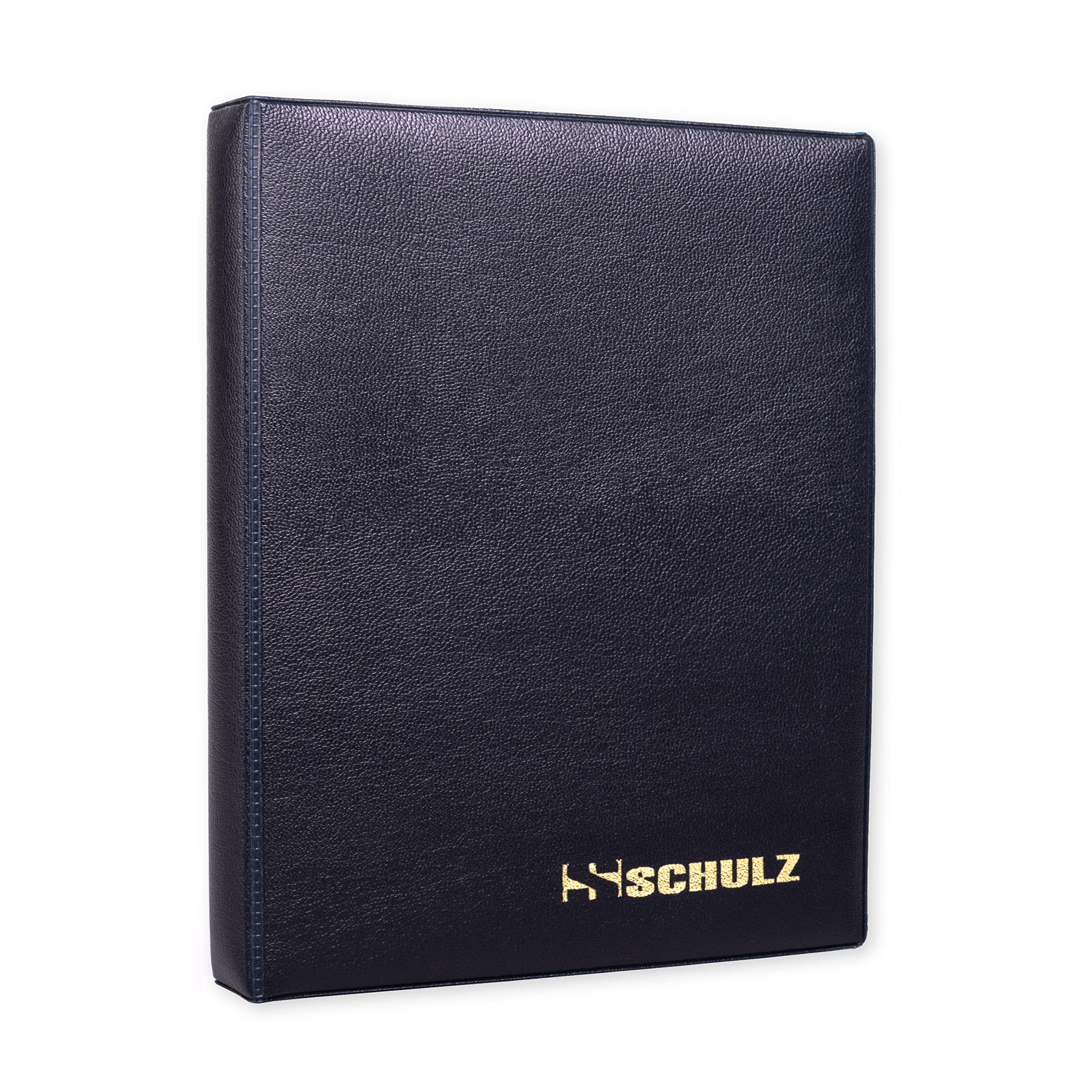Coin Collection Album – 50p £1 £2 A-Z 10 pence 10p Storage Binder – Mini Handy Pocket Collecting Holder - Protect and Store 120 Coins - Original SCHULZ Coin Album in Blue
