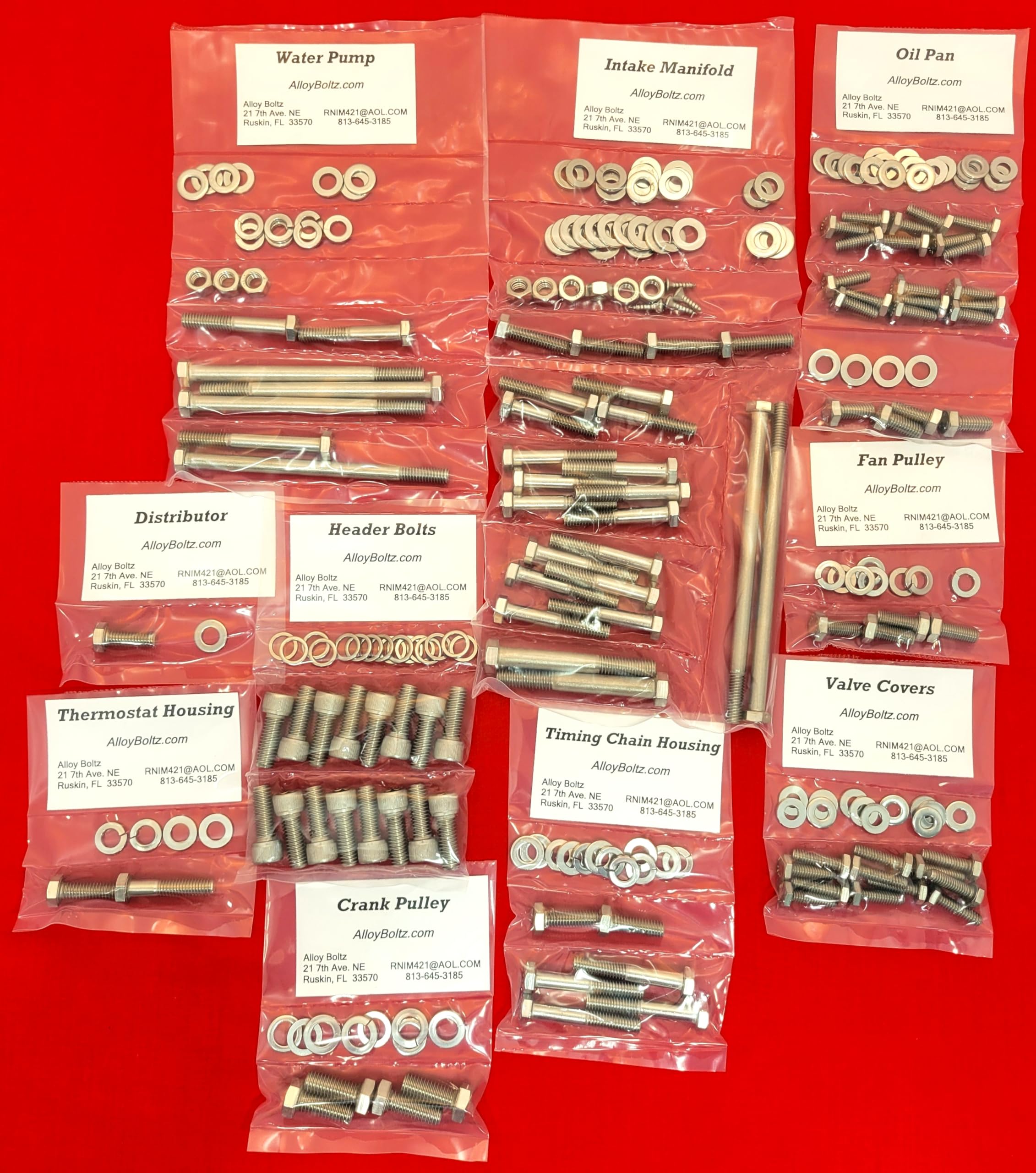 Compatible with 1986-1993 Small Block Ford 302 5.0L EFI Stainless Steel Engine HEX Bolt KIT