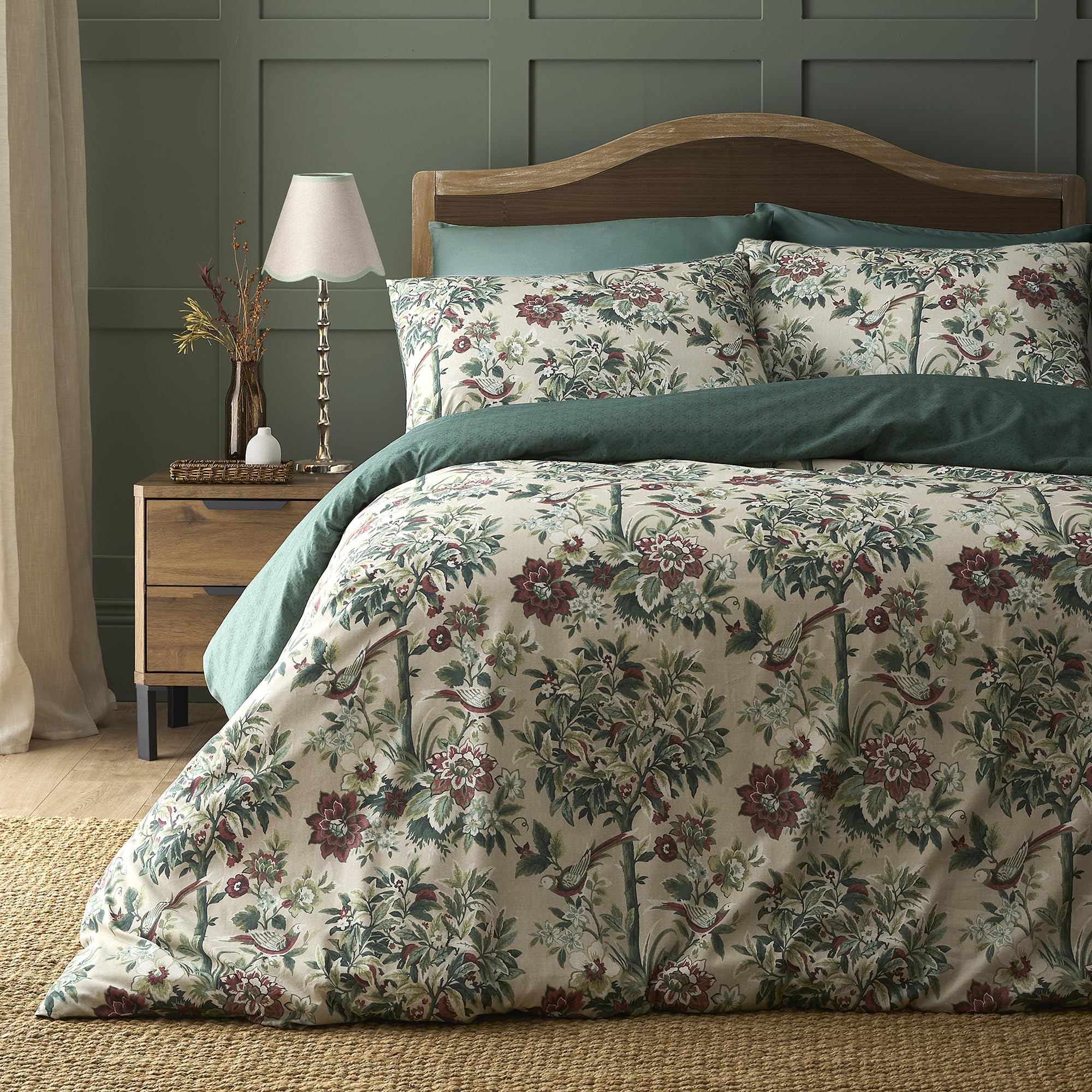 Dreams & Drapes Duvet Cover Set Single – Otillie Tapestry Design – Polycotton Bedding – Natural with Elegant Tapestry Pattern – Includes 1 Duvet Cover (140 x 200cm) & 1 Pillowcase (50 x 75cm)