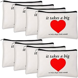 8pcs Teacher Thank You Gift Makeup Bag，Teacher Cosmetic Bag Graduation Gifts for Teachers,Teacher Appreciation Gift,Teacher Thank You Gifts, Teacher Makeup Bag, Teacher Pencil Pouch