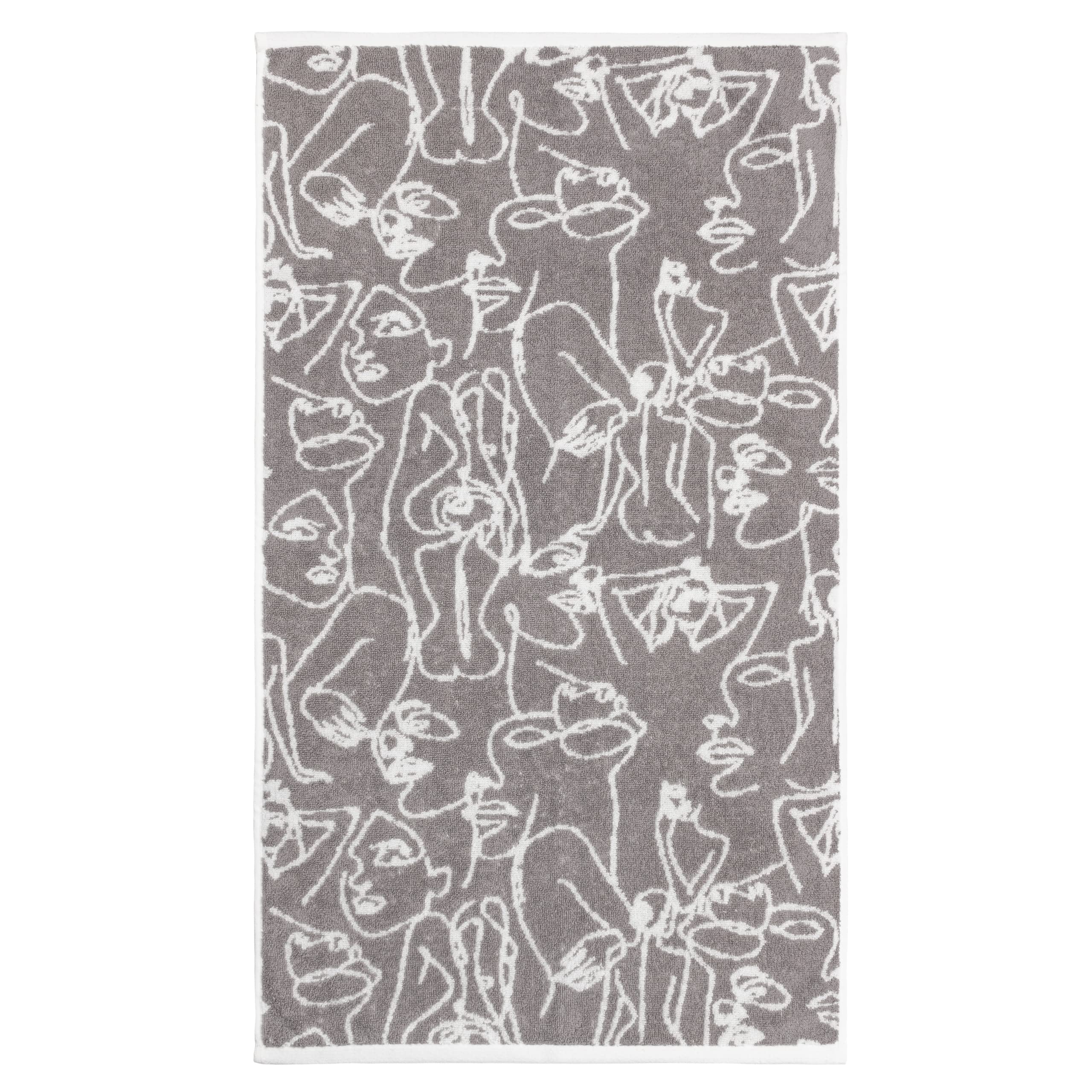 Furn Abstract Cotton Jacquard Hand Towel - Grey