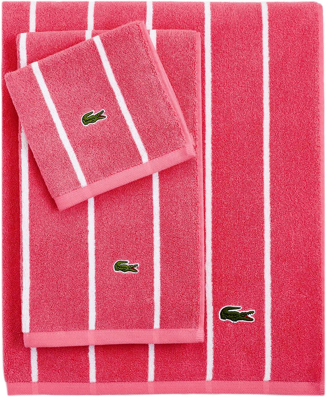 Lacoste Sport Stripe Bath Towel Fandango Pink Fandango Pink Bath