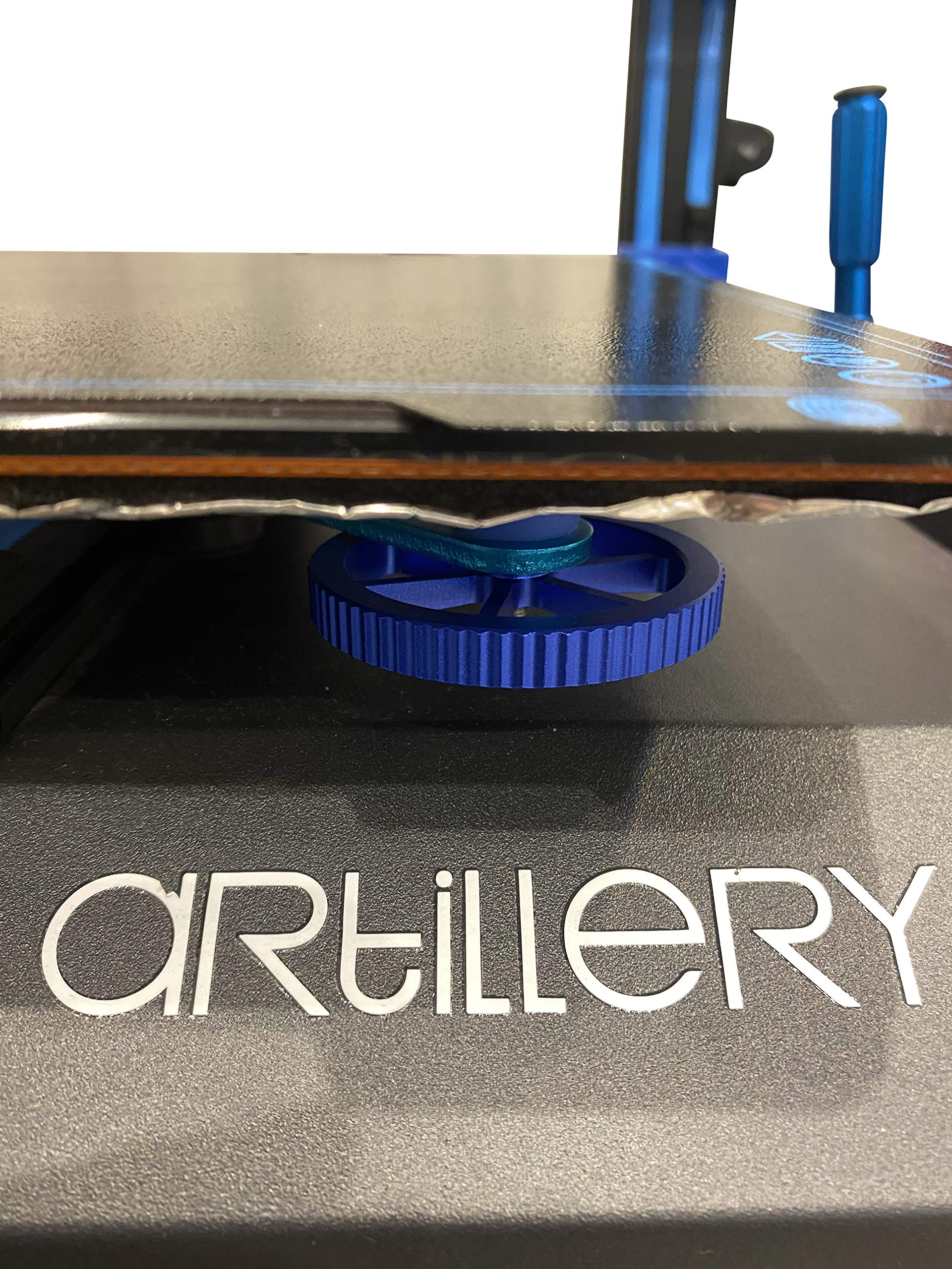 Produktbild von 3DPLady Alu-Nivelliermuttern + Silikondämpfer Für Sidewinder X1 & Genius | 60 Mm | Blau