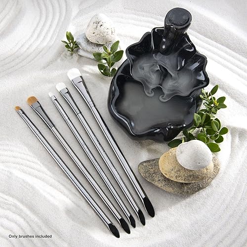 Miniatura 5 de Royal & Langnickel, Zen Series 83, juego de 5 cepillos, mango estándar, filamento sintético, cabello natural, limpiador rígido 2, 8, 14, fregador,