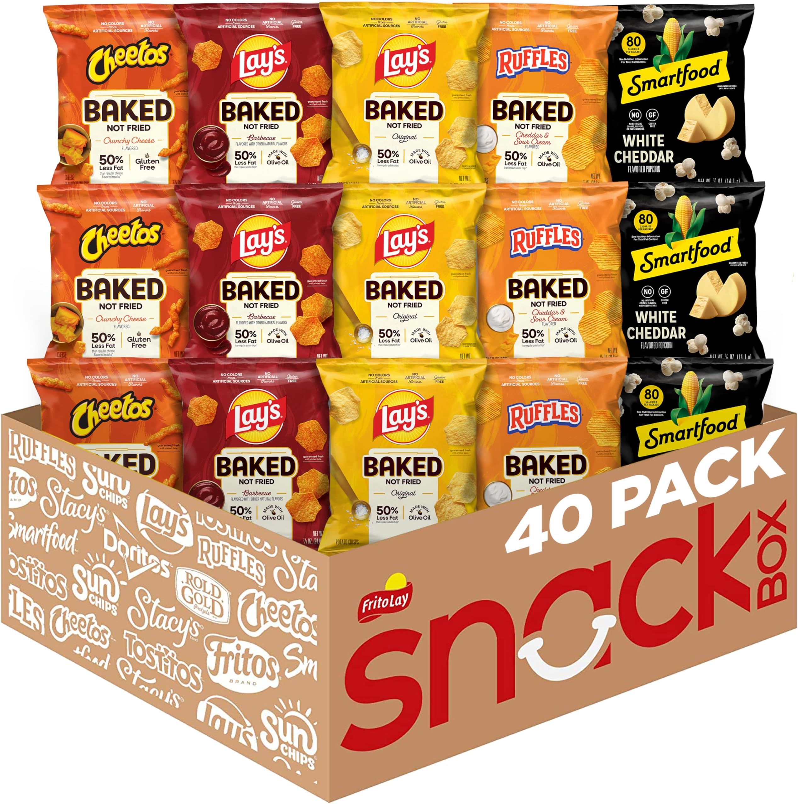Frito-Lay Baked & Popped Mix Variety Pack, (Pack of 40)
