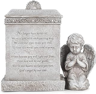 Roman 12445 Memorial Box Cherub Memorial, 9-inch Height