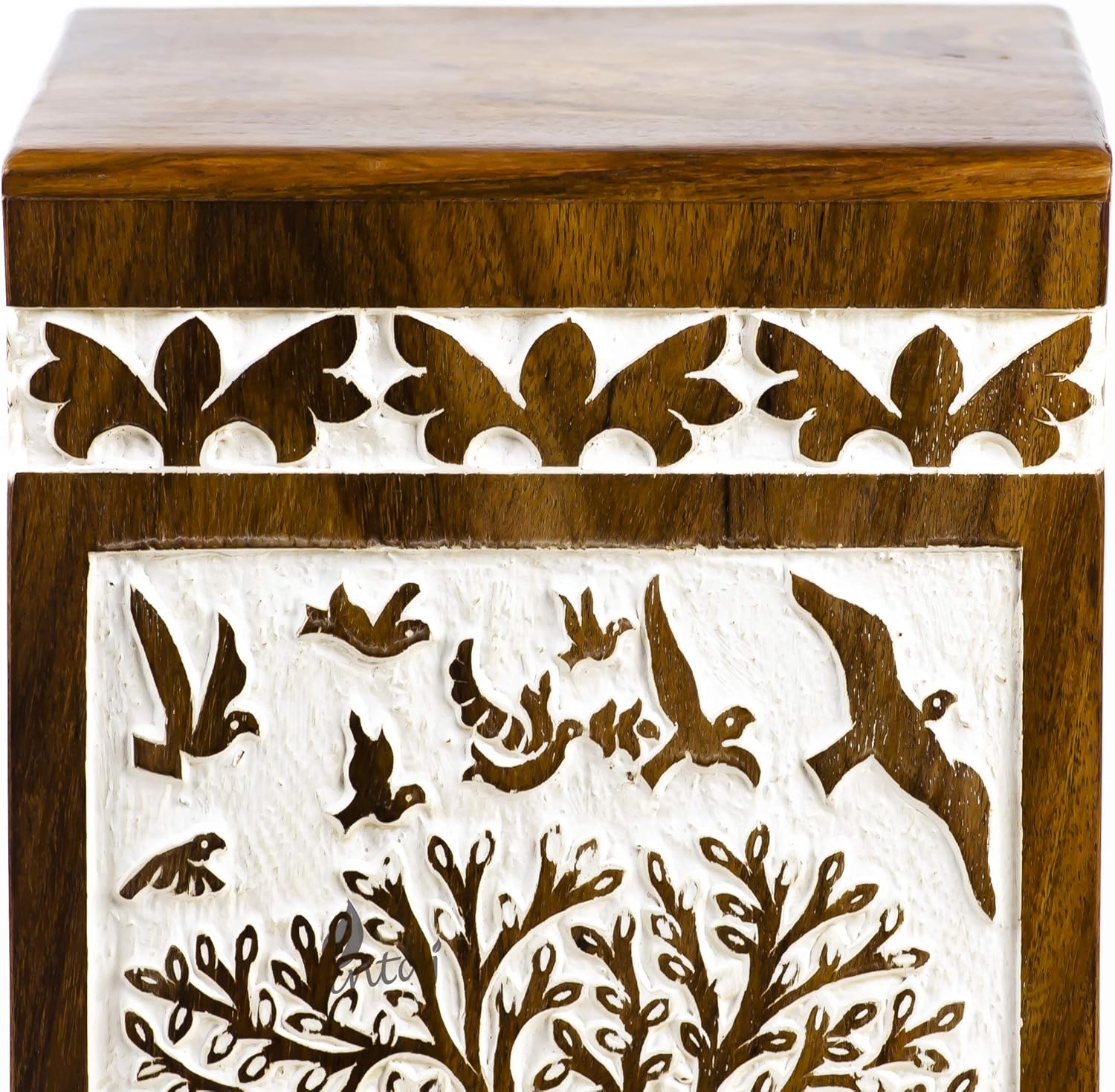 Handmade Rosewood Urn for Human Ashes | Tree of Life Wooden Urns Hand-Crafted - Funeral Cremation Urn for Ashes (Antique Soulful Tree 73, Adult 250 Cu/in)
