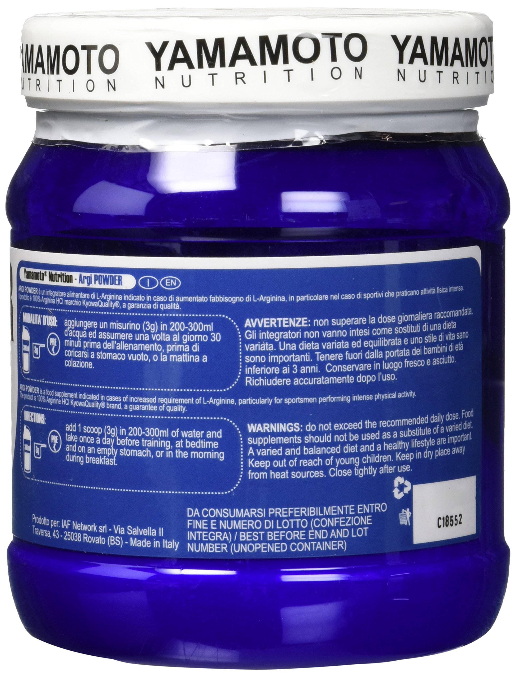Yamamoto Nutrition Argi POWDER Kyowa® Quality integratore alimentare di L-Arginina 300 g