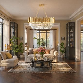 Crystal Chandeliers Ceiling Light Gold - Modern Crystal Chandelier [Energy Class G]