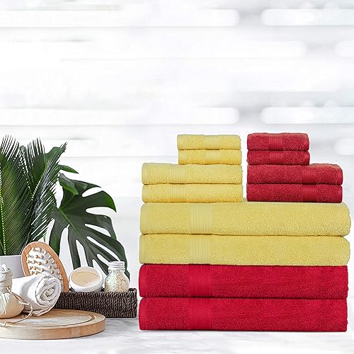 Miniatura 7 de Ample Decor Juego de 8 toallas de baño de 600 GSM, 100% algodón, absorbentes, suaves, de alta calidad, lavables a máquina, certificado Oeko Tex,