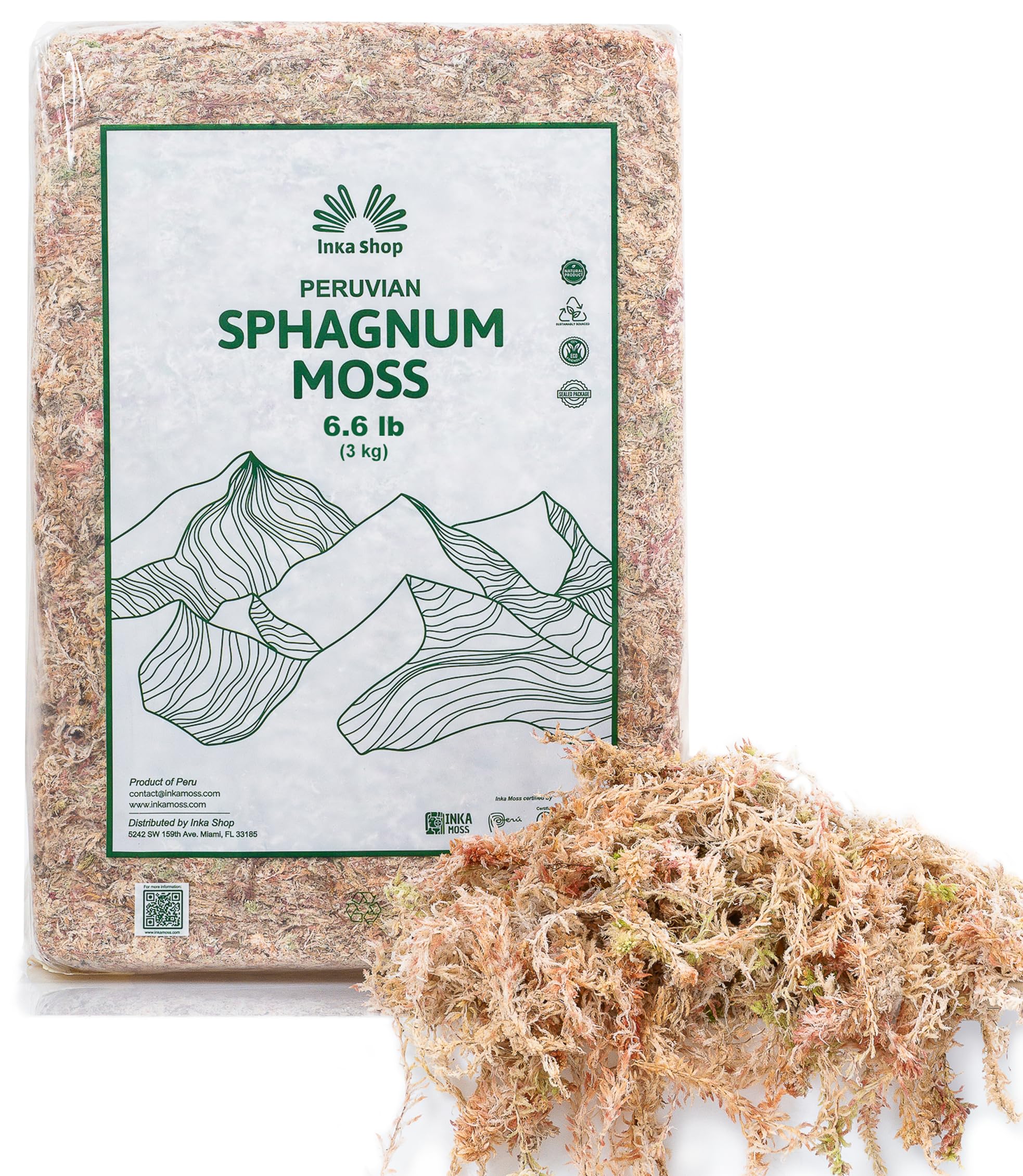 Inkashop Long Fiber Sphagnum Moss for Orchids and Carnivorous Plants 6.6lb