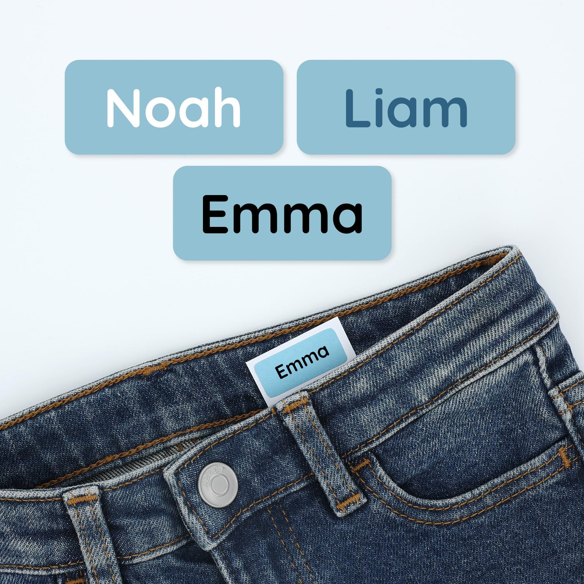 TeddyLabels - Clothing Labels for Nursing Home (120) – Self-Adhesive Name Tags for Clothes and Personal Items. Personalized Labels for Daycare,