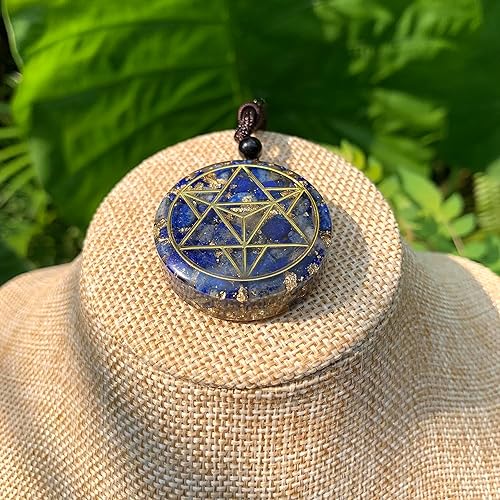 Miniatura 6 de PSEEHEE Collar con colgante de orgón curativo de orgón de lapislázuli, orgonita y chakras, curación de reiki, piedras de cristales espirituales para