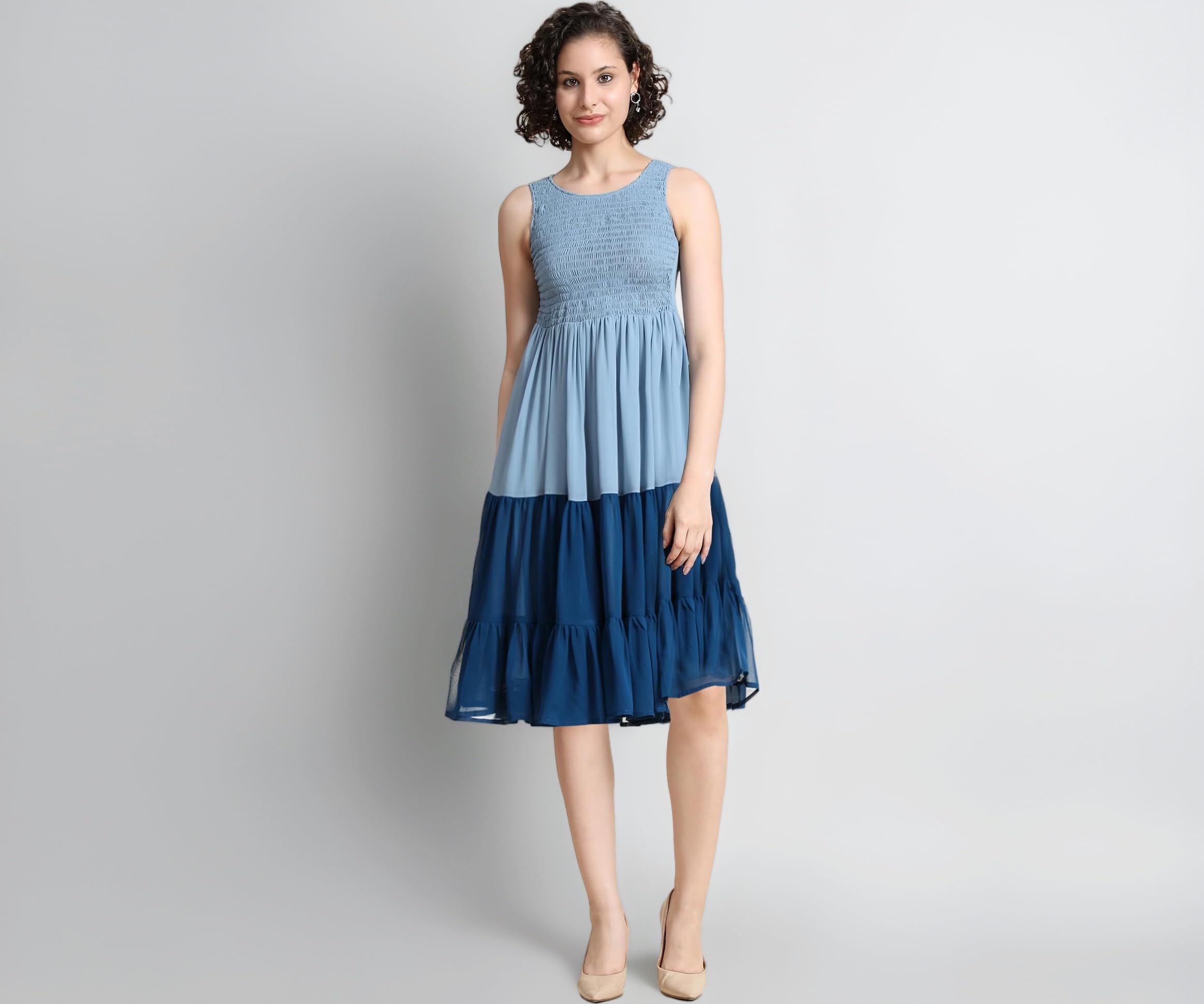 Dresses for Women, Western Dresses for Women, Dress for Women, Dresses for Women, Short A-Line Dress for Girls, Maxi Dress for Women, Georgette Western Dress, Sky Blue Colour Western Dress