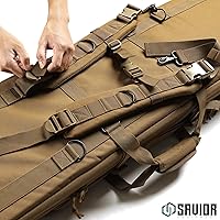 Vista 5 de Savior Equipment American Classic - Bolsa táctica doble para armas largas, estuche de transporte para pistola con correa de mochila, compartimento