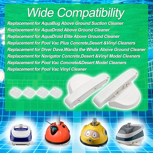 Miniatura 6 de LEJUN AXV417WHP - Kit de limpieza de piscina con kit de ala de limpiador de piscina AXV604WHP y zapatas AXV414P de repuesto para aspiradora Hayward