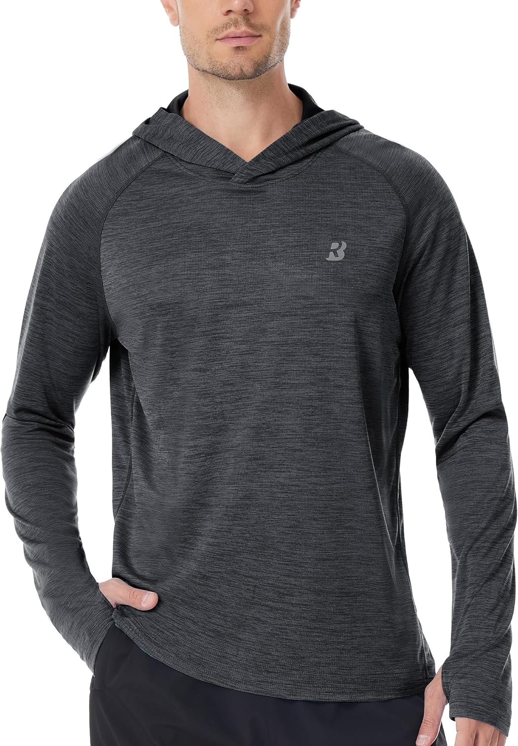 Roadbox UPF 50+ Fishing Shirts for Men, Long Sleeve UV Sun Protection Lightweight Rash Guard Hoodie for Hiking Workout