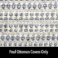 Vista 7 de Chardin home UNSTUFFED Ottoman, Cozy & Bohemian Pouf Covers, Hand Crafted Casual Seating, Footrest, Square Floor Pillow for Home, Office, Bedroom