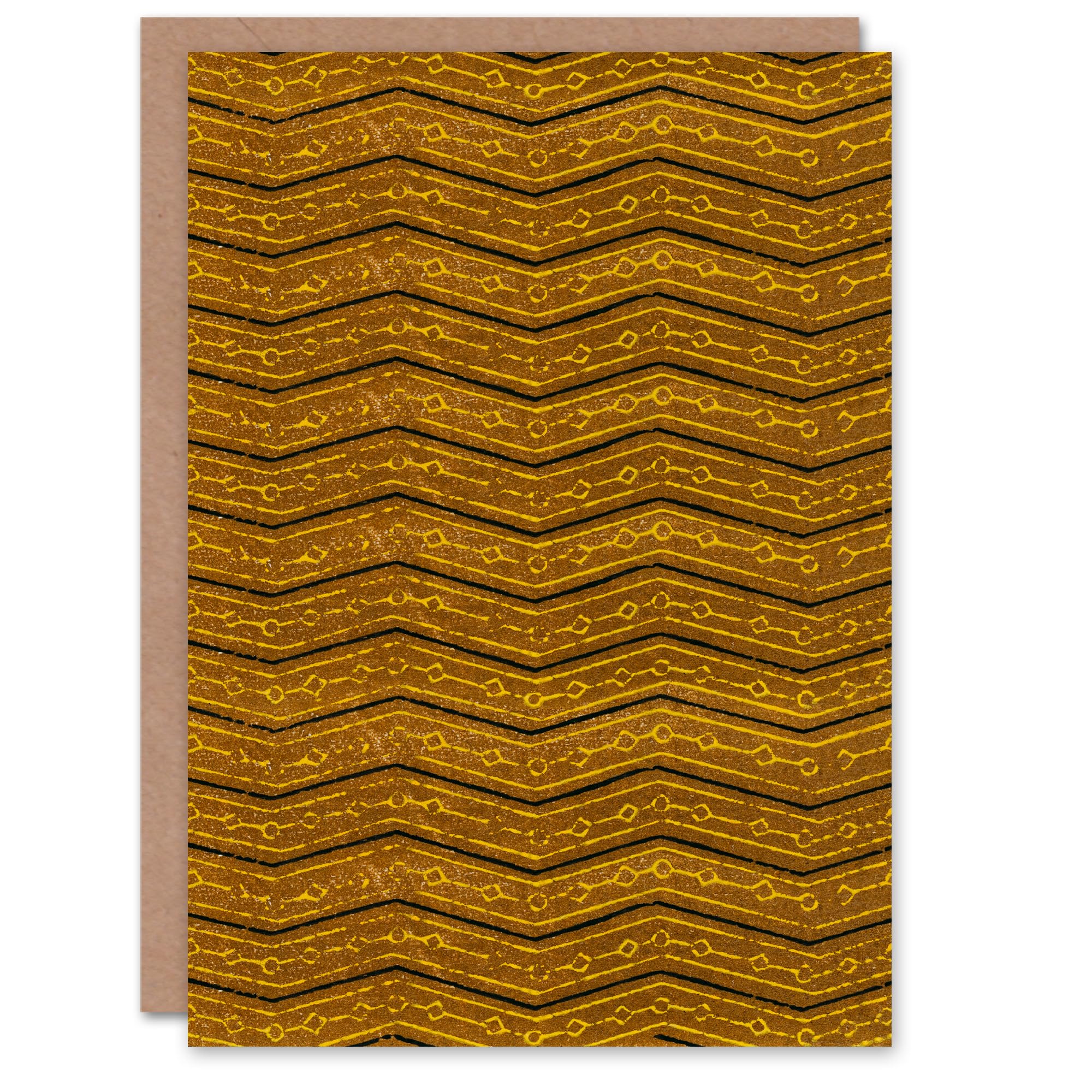 Artery8 Furuya Korin Japanese Art Card Zigzag Geometric Textile Pattern