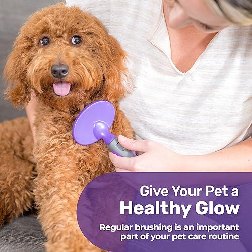 Miniatura 2 de Cepillo suave para mascotas Hertzko para perros y gatos con pelo largo o corto ideal para desenredar y quitar la capa interior de piel suelta o