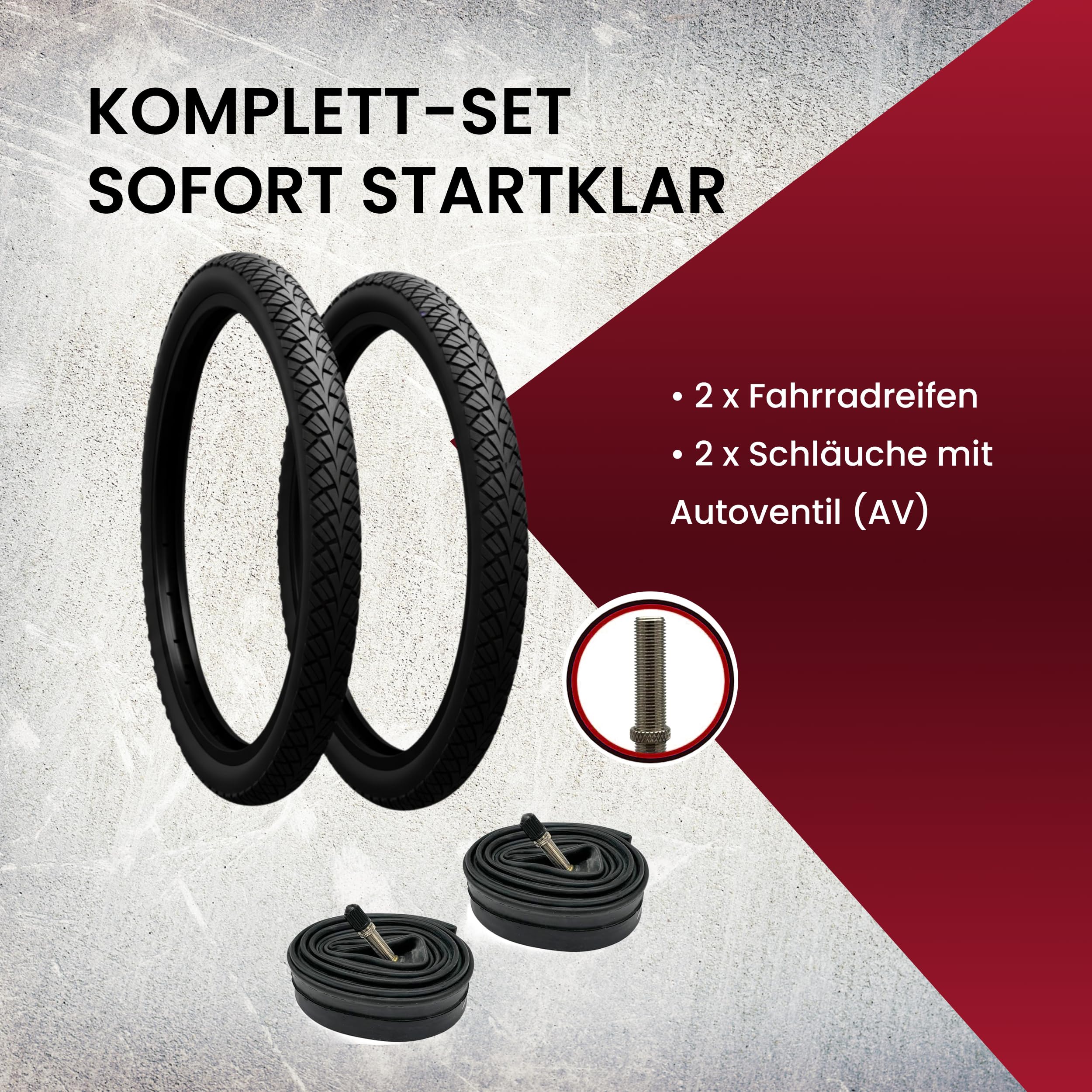 F24Tyre 2er Set Fahrradreifen 28x1,50 Zoll 40-622 wählbar mit Schläuchen | 700x38c Autoventil Fahrradventil französisches Ventil – Trekkingreifen Allround für Citybike Trekkingrad Tourenrad