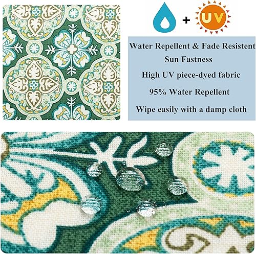 Miniatura 4 de FUNHOME Cojín de banco para exteriores, 45 x 18 pulgadas, impermeable, para columpio, muebles de patio, sofá biplaza con asa y correas, 1 paquete,