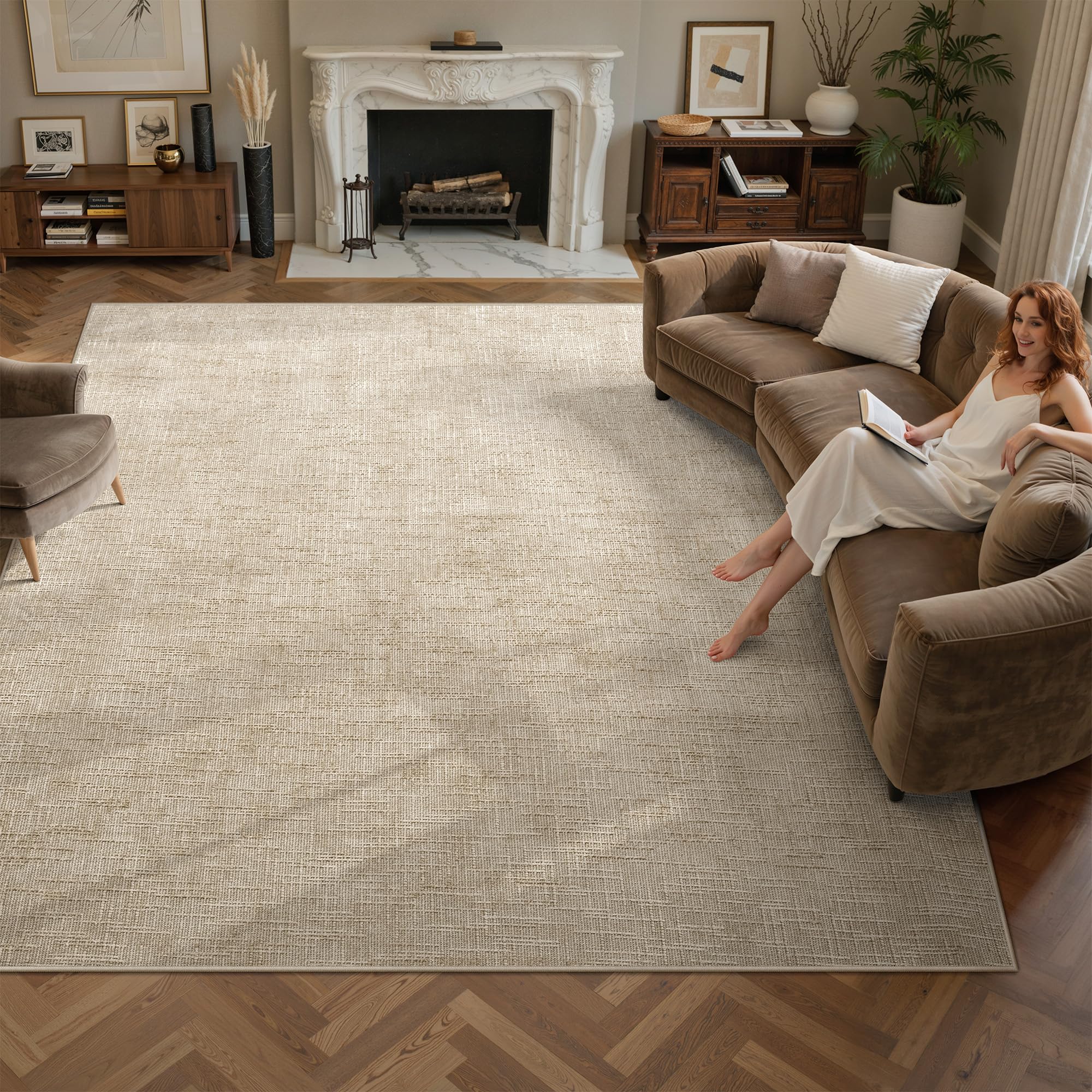 Photo 1 of Valenrug 7x9 Rectangular Area Rug, Beige