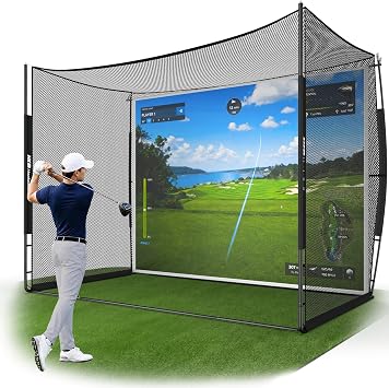 Haokelball Golf Practice Net 10x8FT Driving Hitting Net & Simulator Cage