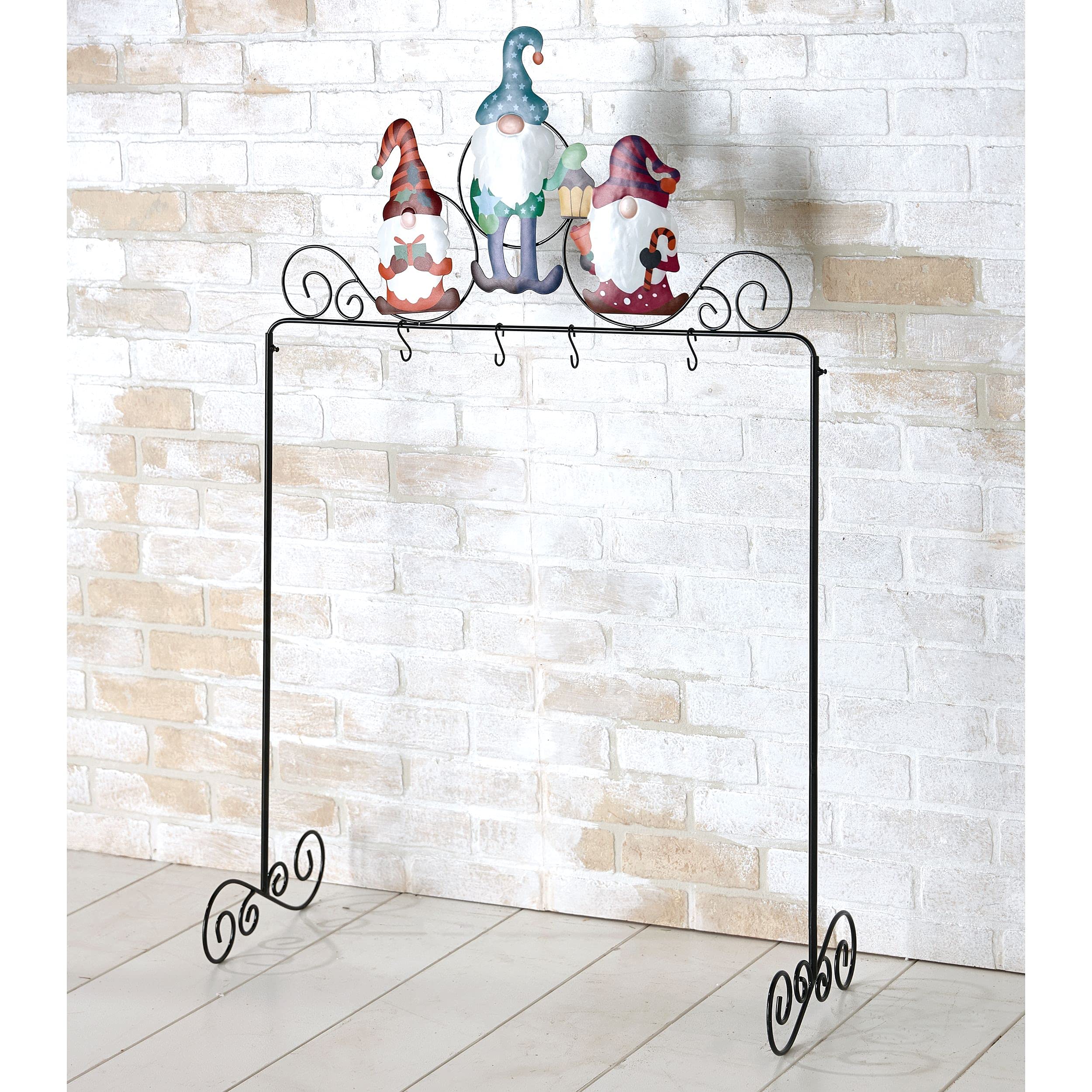 The Lakeside Collection Gnome Stocking Holder - Indoor Christmas Decoration with Cute Figurines