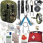 Survival Kit Emergency Supplies -67 Pcs, 14-in-1 Survival Gear: First Aid, Compass, Flashlight, Bracelet, plier, Saw & More for Outdoor Camping, Hiking & Survival. Gift for Men Boyfriends Boys Dads