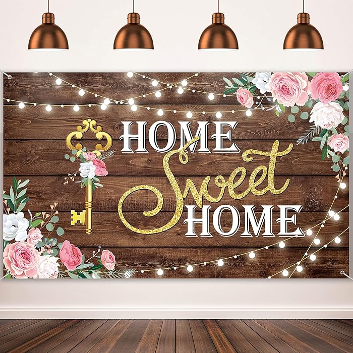 Buy Housewarming Photography Backdrops Decorations Pink Floral Home