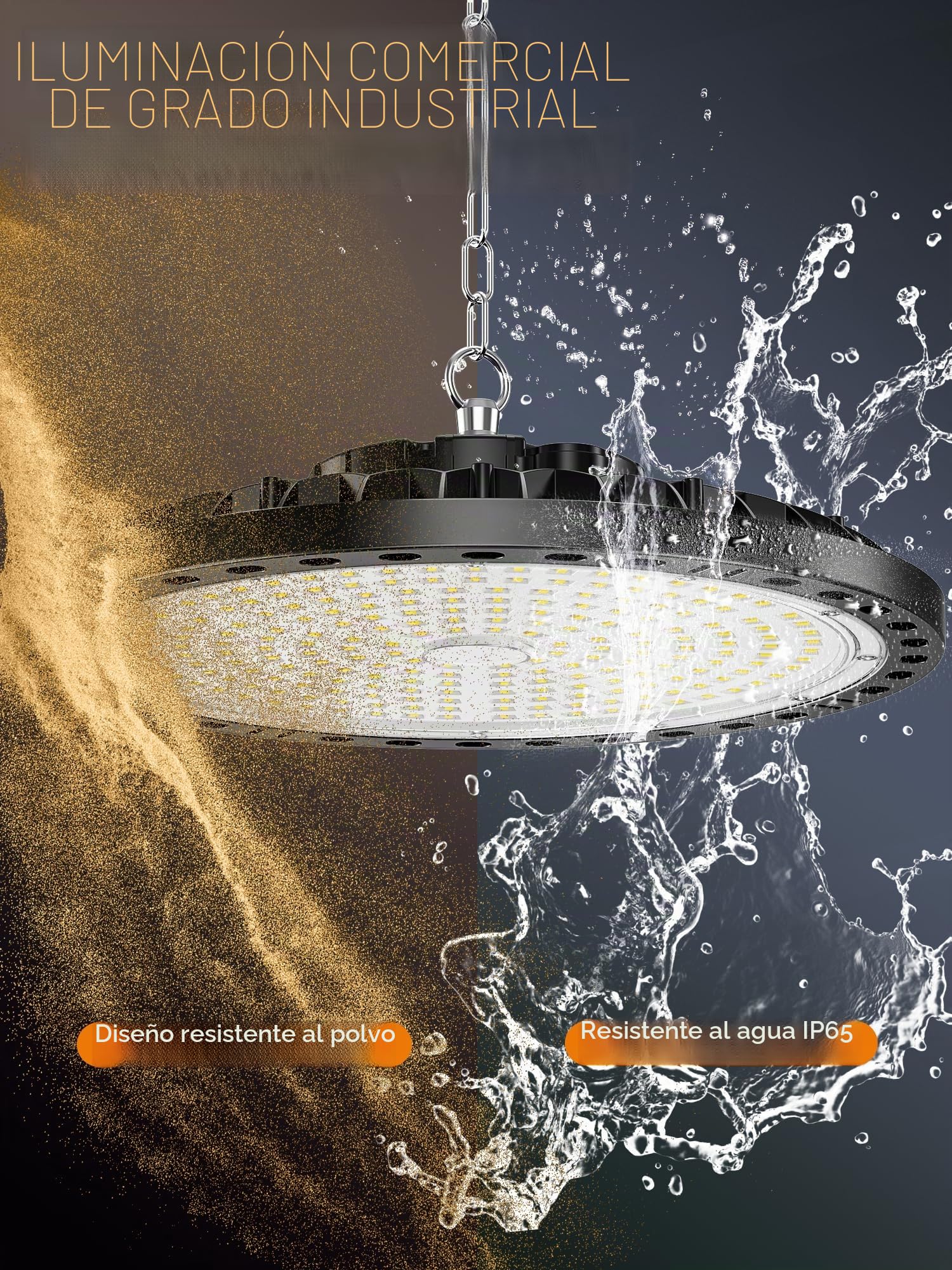 YIQIBRO 200W UFO Focos LED Interior Techo, 20000LM 6500K Blanco Frío Lámpara de Garaje, IP65 Impermeable Iluminación de Almacén, UFO LED Lámpara Alta Bahía para Fábrica Garaje Almacén Oficina Taller