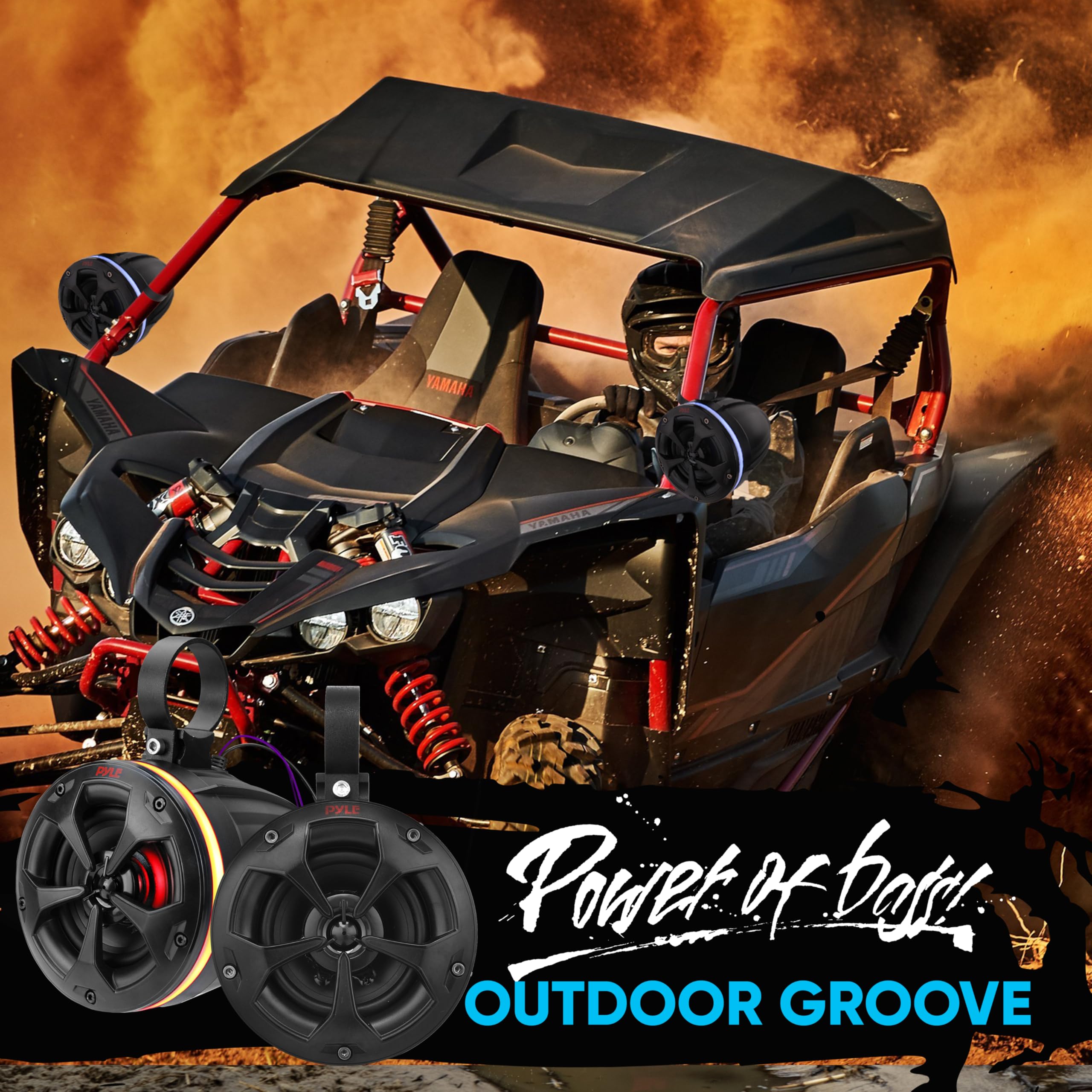 Waterproof Speakers Pyle 800W Waterproof Off-Road Speaker System - 4 ...