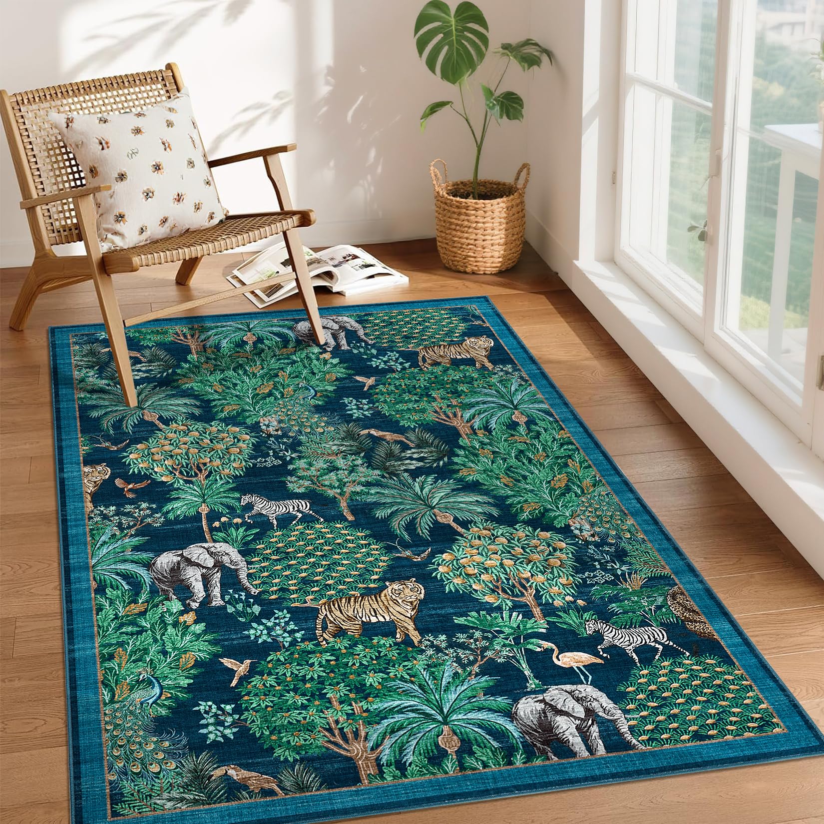 Amazon.com: GarveeHome Jungle Animal Print Rug 3x5 Washable Area