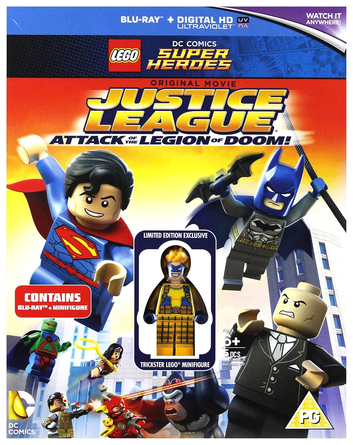 LEGO Justice League - Attack of the Legion of Doom includes Trickster LEGO Minifigure Blu-ray 2015 Region Free