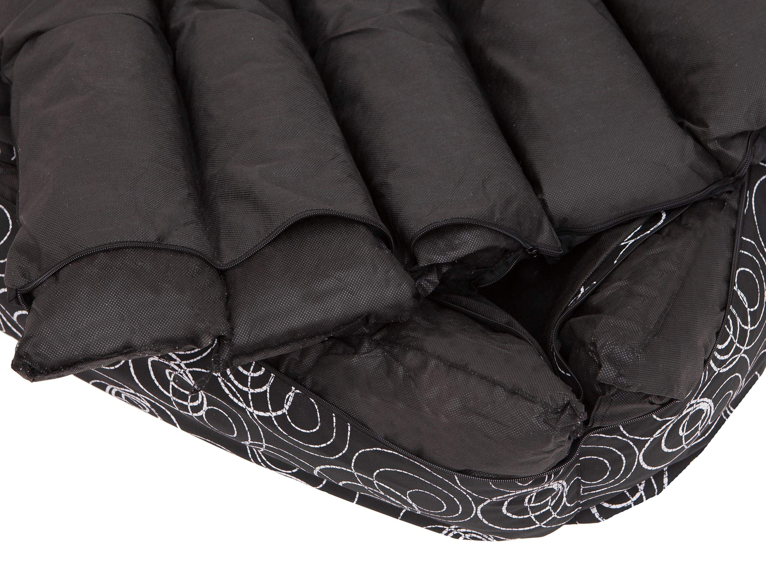 Cama Perro - Cuna para Perros para Dormir, con Funda de Cordura Extraíble (Lavable a 30°) - para Perros Pequeños y Grandes - Sofa para Perros - 85 x 65 cm - Negro con Anillos