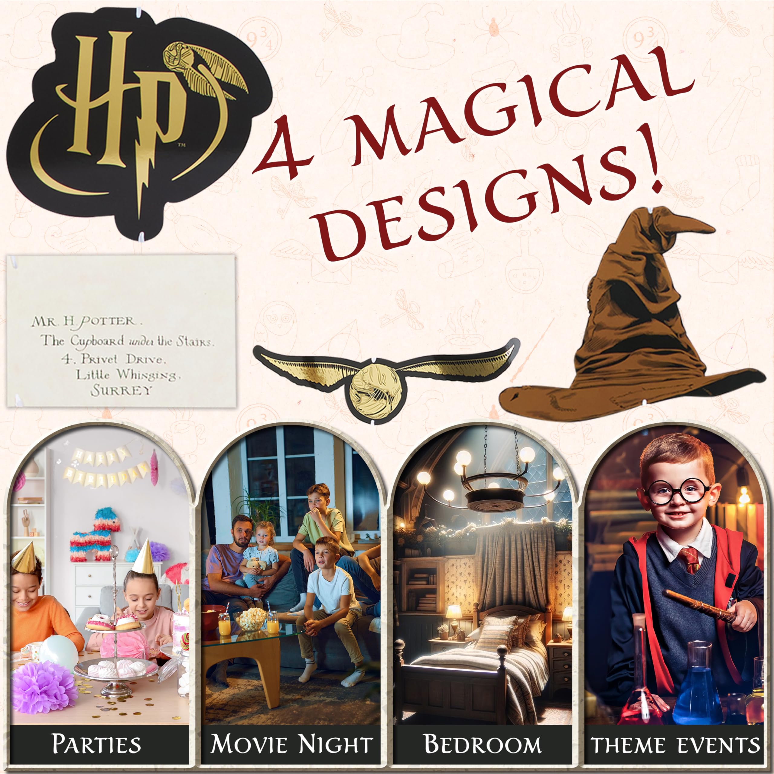 Amazon.com: Harry Potter Gifts Garland Decorations Set of 4 Party