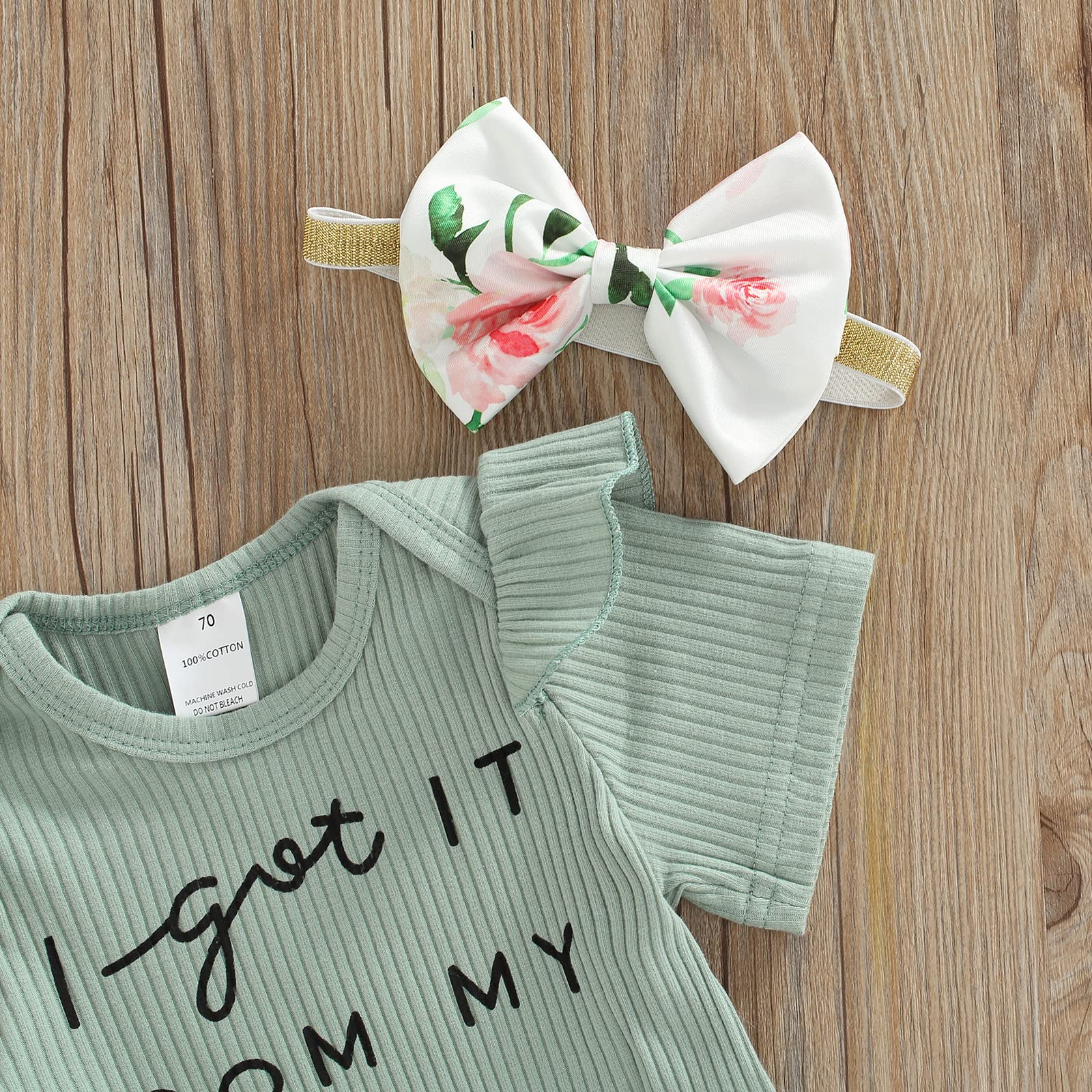 Toddle Baby Girl Clothes Summer Outfits Romper, Ruffle Sleeve Ribbed Bodysuit Bbay Girl Clothes Shorts Set