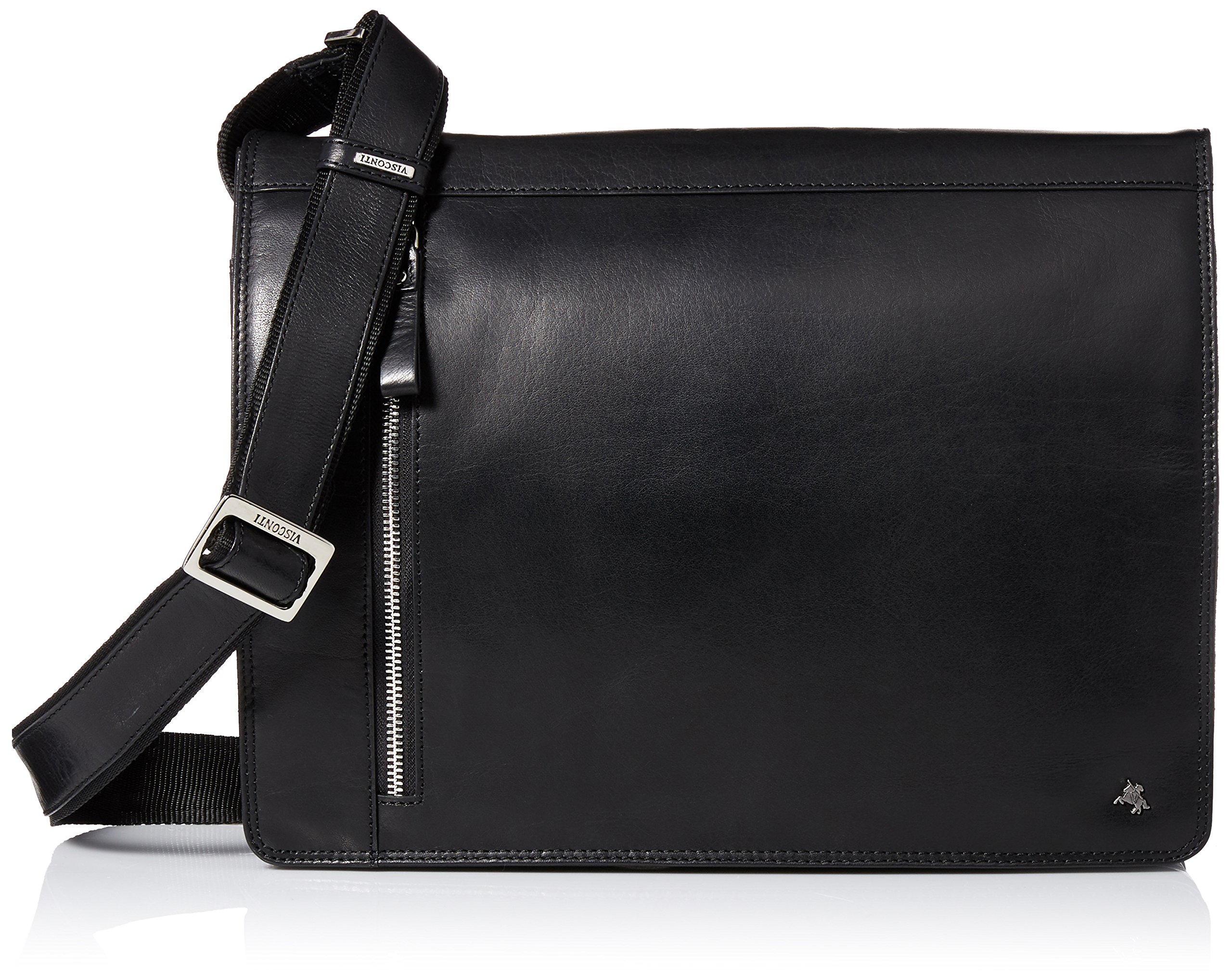 Visconti Buffalo Leather 13 Inch Laptop Case Messenger Shoulder Bag Handbag Black One Size