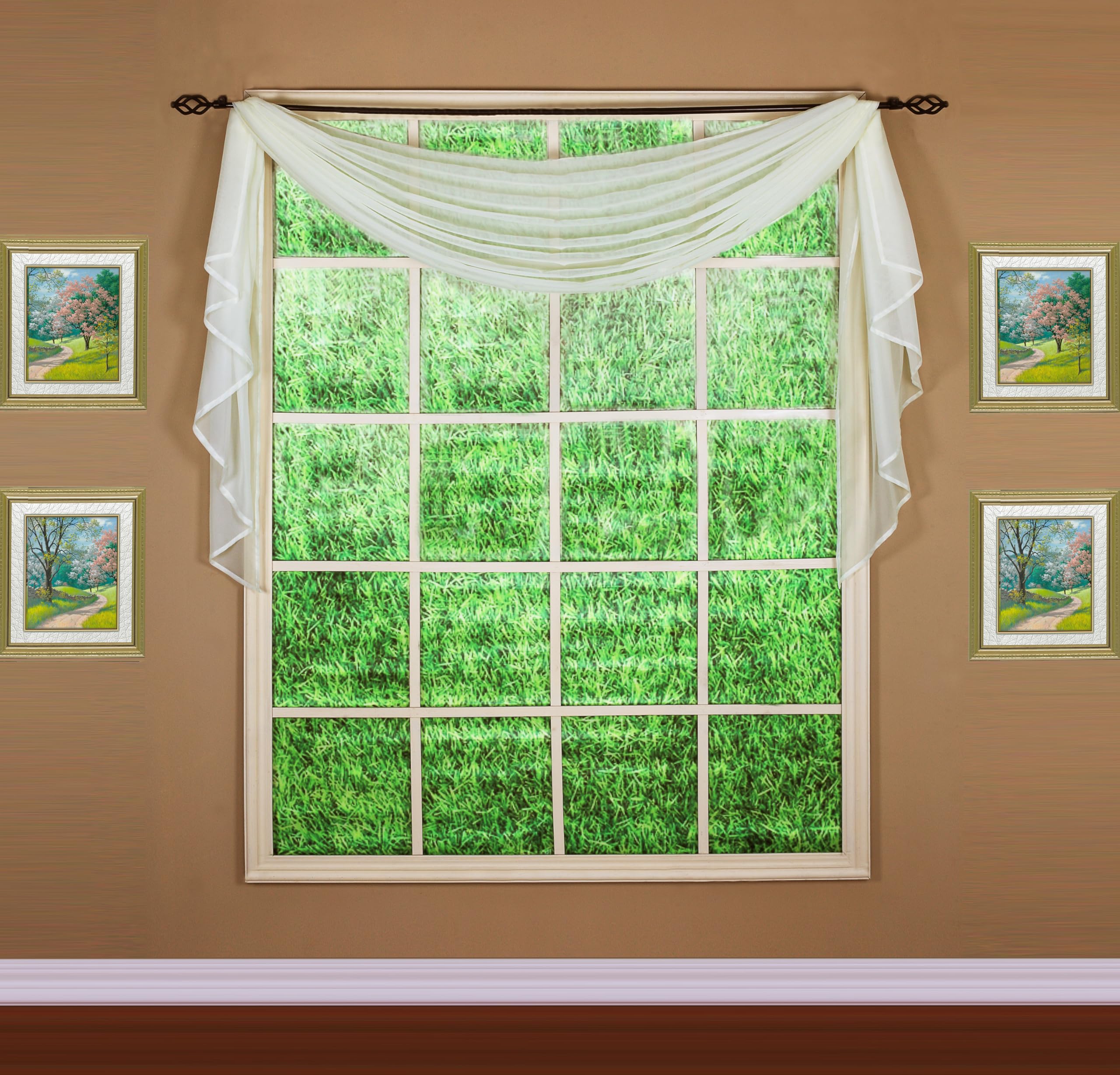 Today's Curtain Emelia Original Voile Scarf 144", Ecru, 45" W x 144" L — image 1