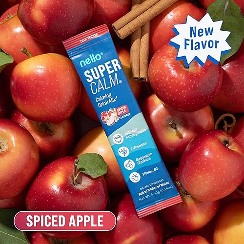 Miniatura 85 de Nello Supercalm - Mezcla de bebida en polvo, limonada de frambuesa, L teanina, Ksm-66 Ashwagandha, glicinato de magnesio, vitamina D 3, suplementos