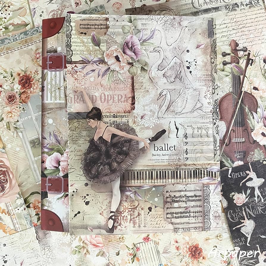 コラージュ素材　紙もの　素材紙　【2689】 コラージュ素材 背景紙 素材紙 6種 20枚入 デザペ デザイン